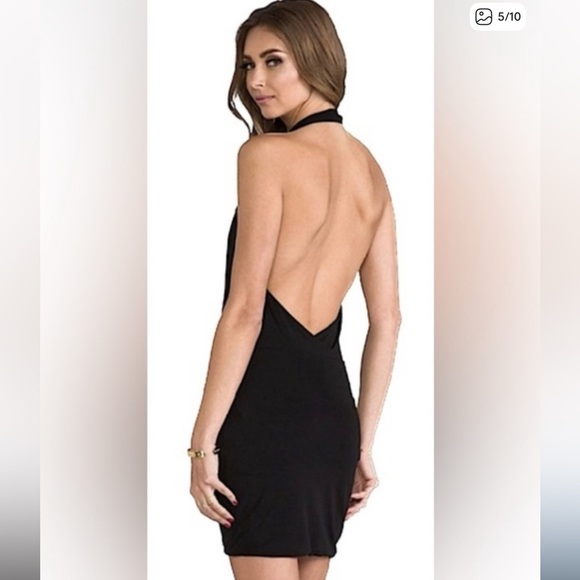 NWT BCBG MaxAzria VEDA halter black mini dress - Picture 3 of 7